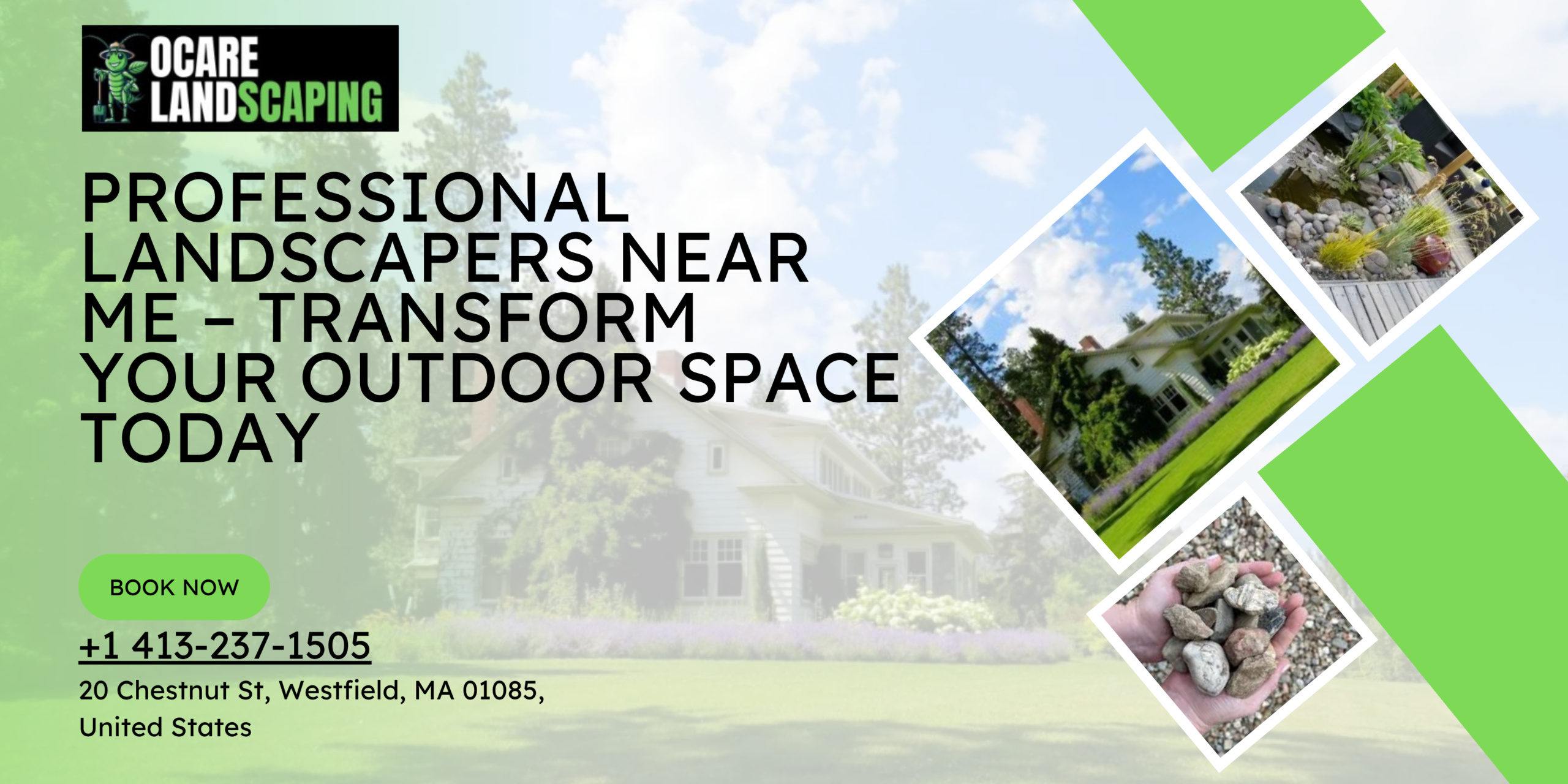 Professional landscapers designing and transforming a modern outdoor garden